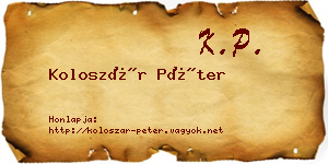 Koloszár Péter névjegykártya